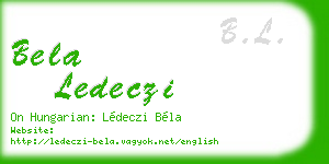 bela ledeczi business card